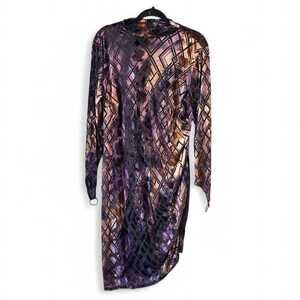 New CURVY GIRL By Ashley Stewart Burnout Velvet Mini Dress Plus Size 3X Bodycon